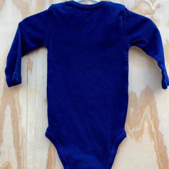 Carter's Long Sleeve Navy Onesie, Size 6M - Picture 2 of 3